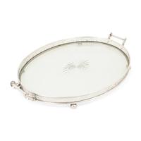 An American Silver Mounted Cut Glass Tray