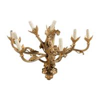 A Set of Four Belle Époque Style Gilt Bronze Eight-Light Sconces