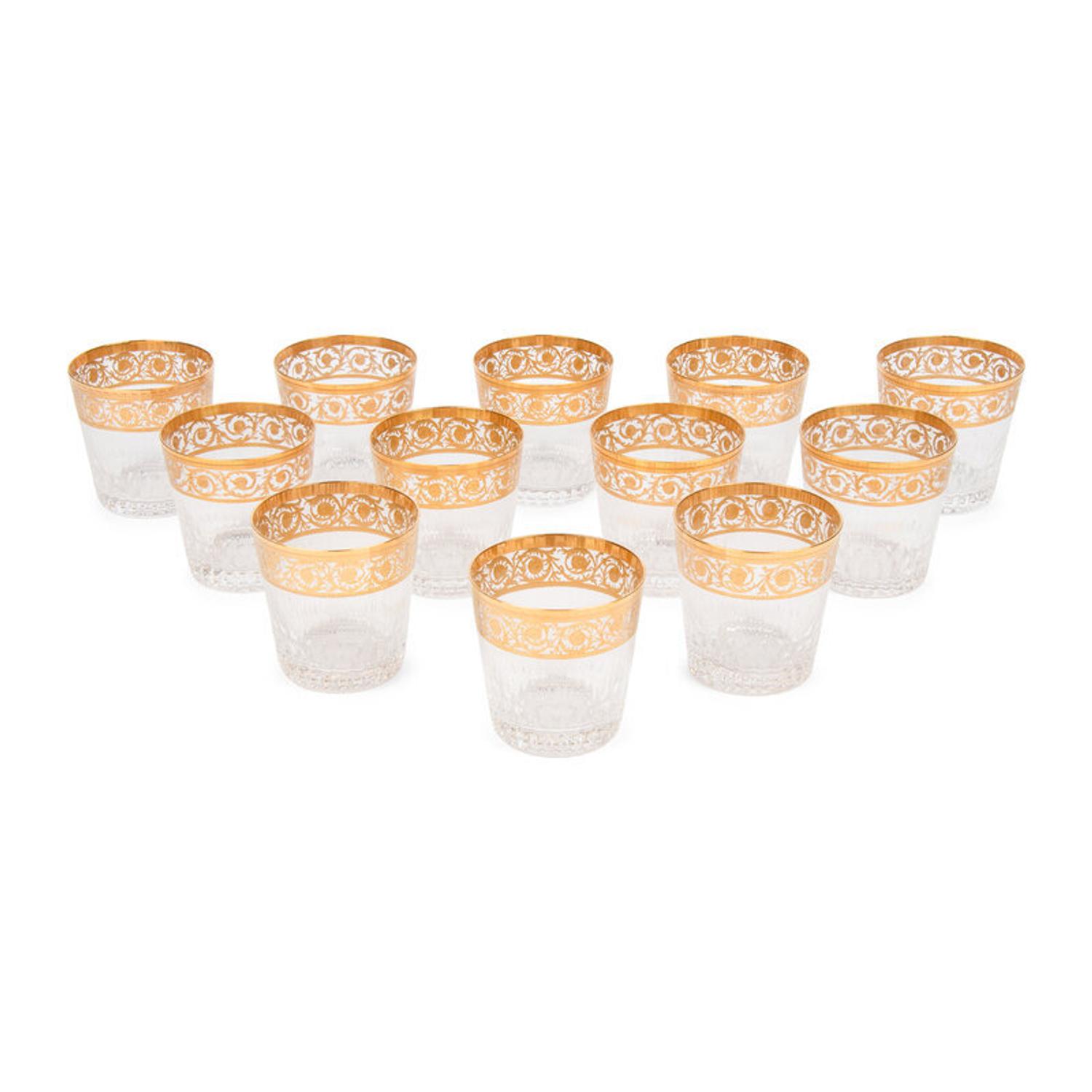 A Set of Twelve Saint-Louis Thistle Old Fashioned Glasses