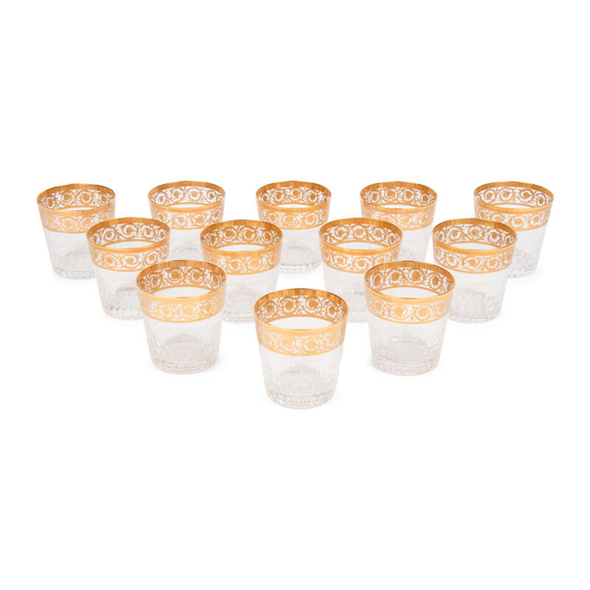 A Set of Twelve Saint-Louis Thistle Old Fashioned Glasses