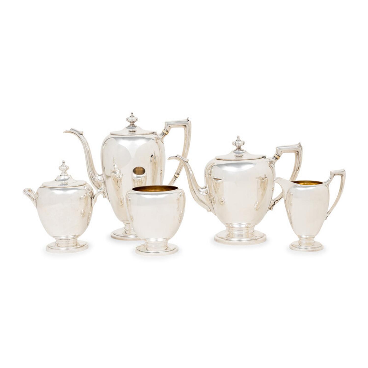 An American Silver Five-Piece Tea and Coffee Service