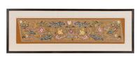 A Pair of Italian Silk Petit Point and Embroidery Panels