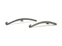 Two Chinese Inlaid Bronze Belt Hooks, Warring States To Han Dynasty 戰國-漢 銅帶鈎兩枚