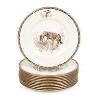 A Set of Twelve Wedgwood The American Sporting Dog Porcelain Plates
