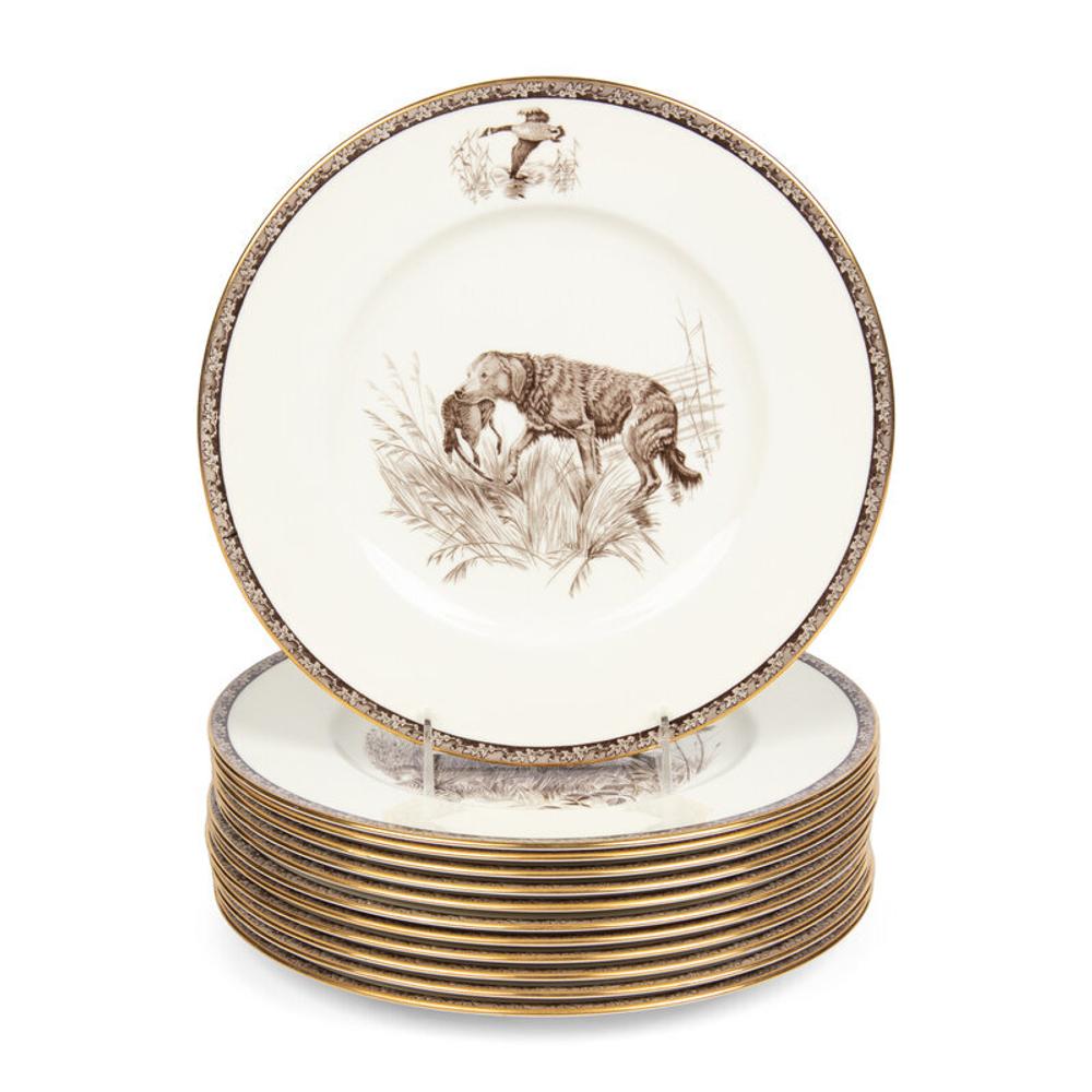 A Set of Twelve Wedgwood The American Sporting Dog Porcelain Plates