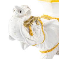 A Pair of Italian Glazed Terracotta Elephant-Form Garden Seats