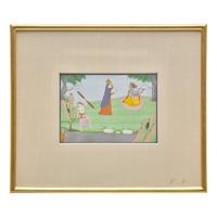 A Scene from the Dasavatara: Balarama Drawing Water for Krishna, India, Pahari Hills Style, Second Half of 19th Century 十九世紀下半葉 帕哈裡丘陵風格《十化身》圖
