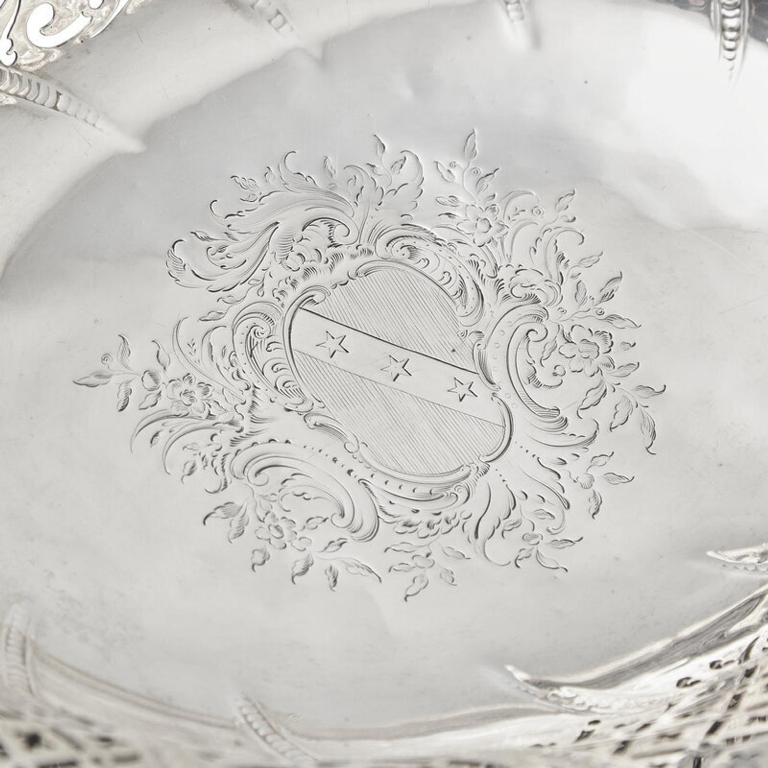 A George III Pierced and Engraved Silver Cake Basket