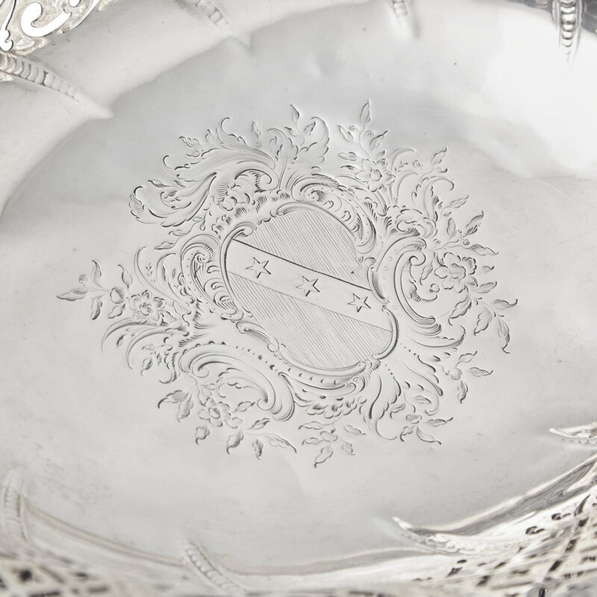 A George III Pierced and Engraved Silver Cake Basket