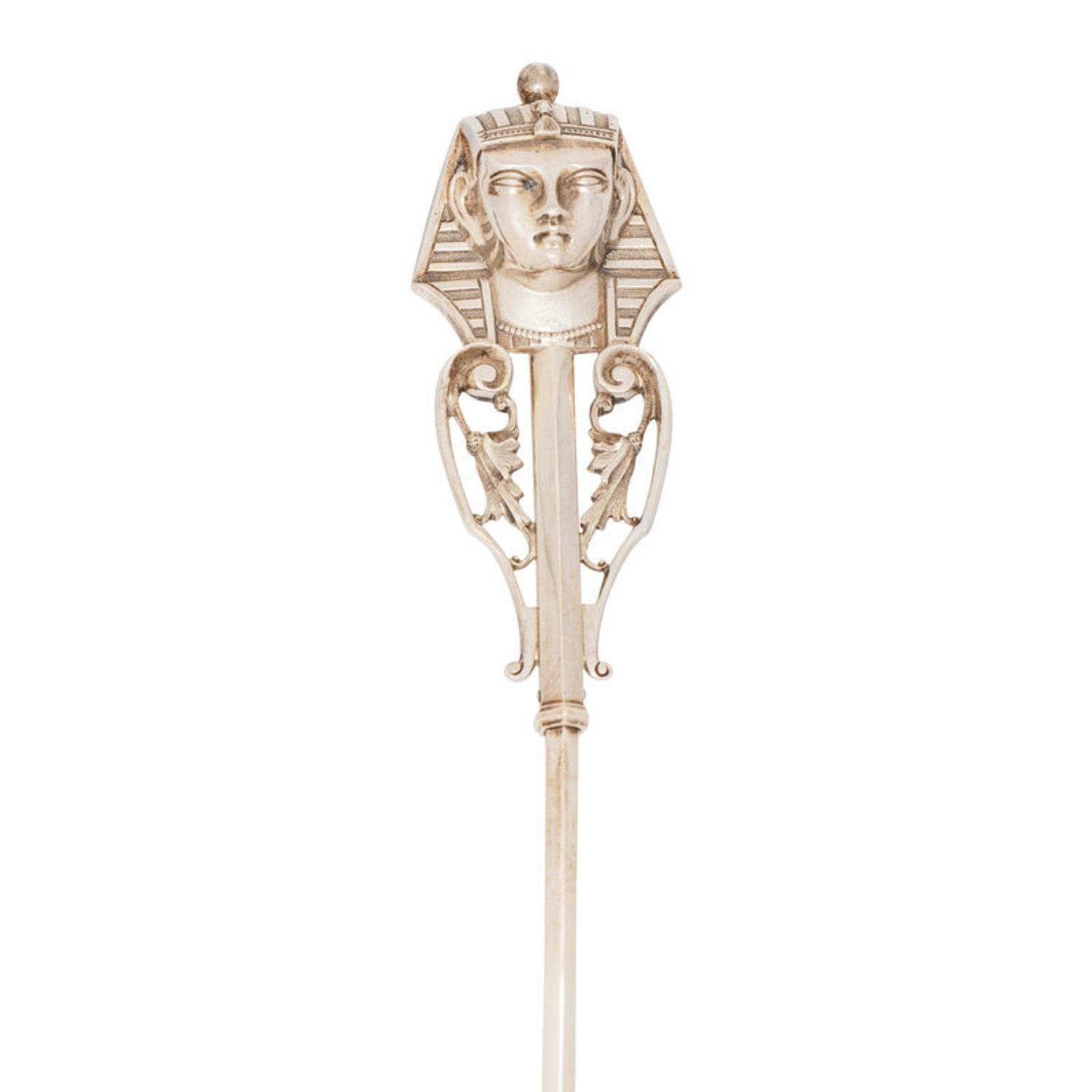 Two American Silver Egyptian Style Ladles