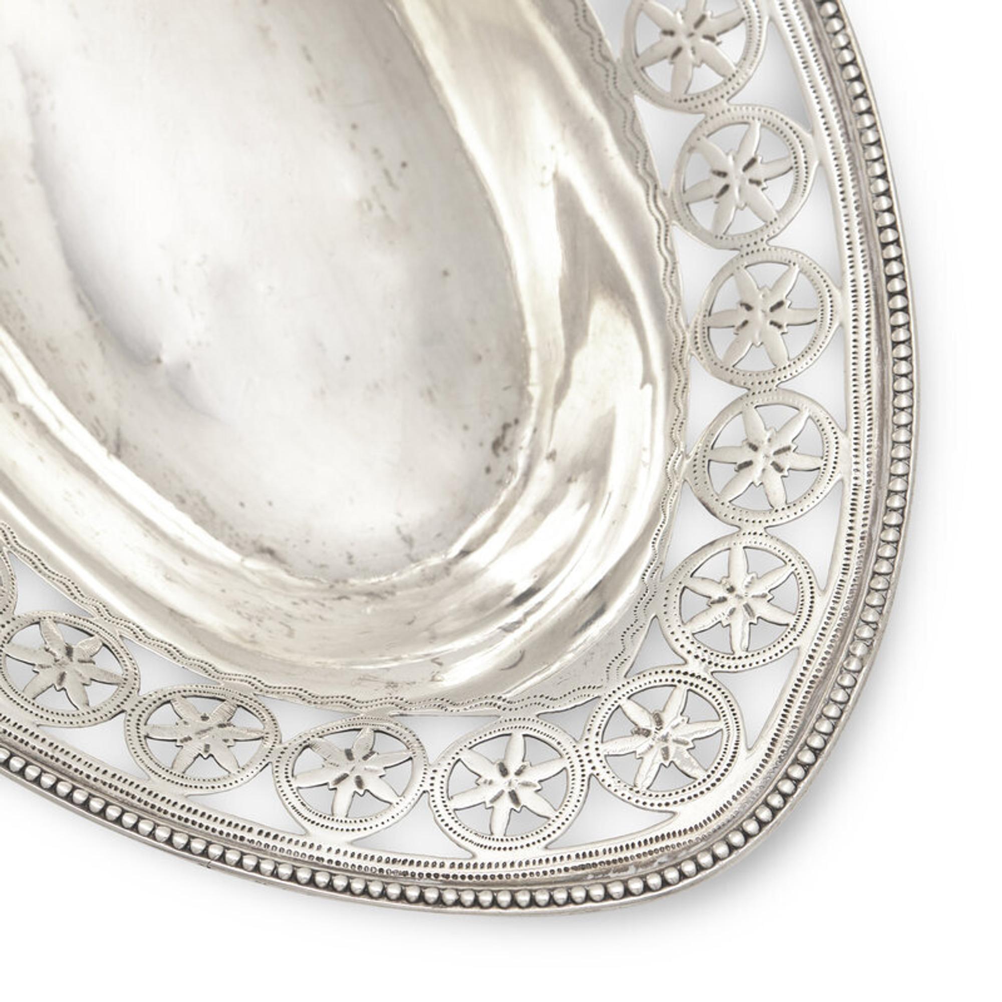 A George III Pierced Silver Lozenge-Form Sugar Basket