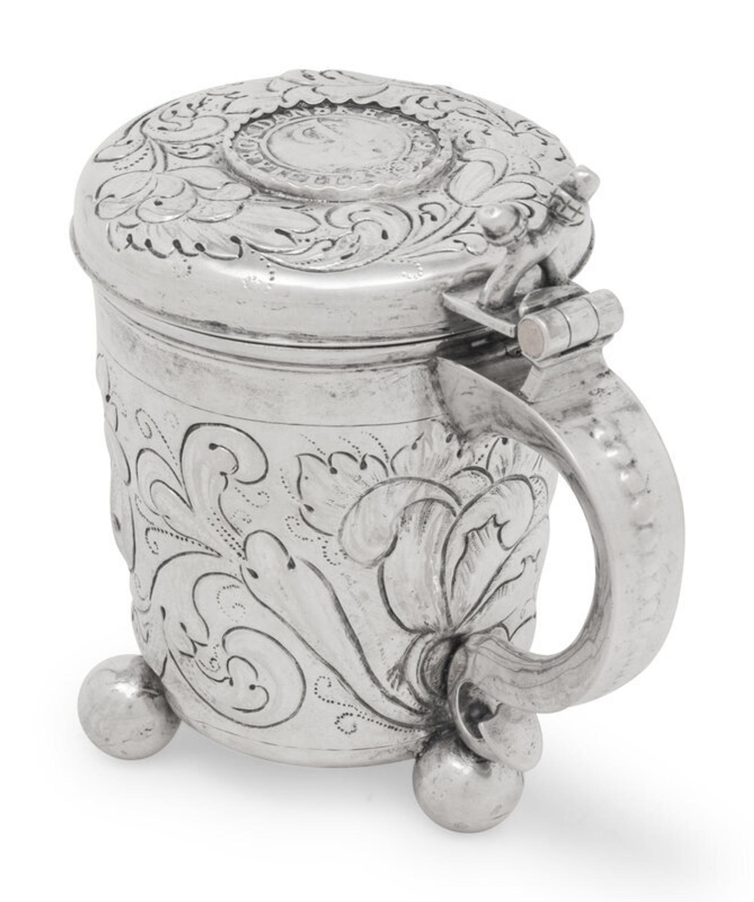 A Continental Silver Peg Tankard