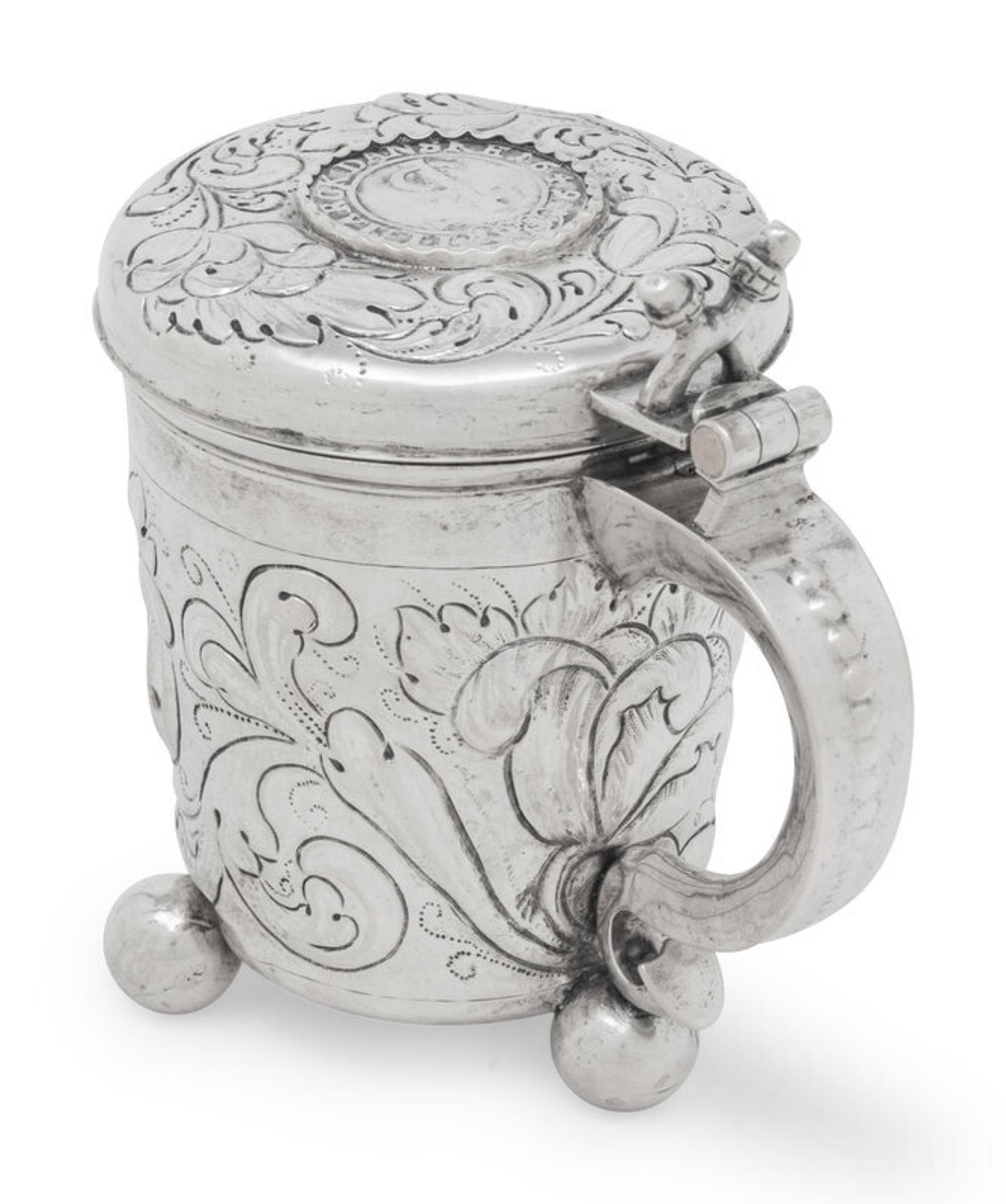 A Continental Silver Peg Tankard