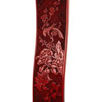 A Pair of Chinese Cinnabar Lacquer Horseshoe-Back Armchairs, Quanyi, 20th Century 近代 滿工 剔紅花鳥圖圈椅一對