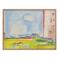 Jane Freilicher (American, 1924-2014) — Town on a Plain (Orange Western Landscape), c. 1950s-early 1960s