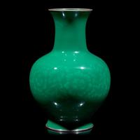 A Japanese Silver-Mounted Enamel Vase, Ando, Circa 1950-1960