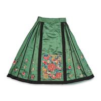 Two Chinese Silk 'Apron' Skirts and a Set of Skirt Ornament, 19th-Early 20th Century 馬面裙兩件及群飾一套