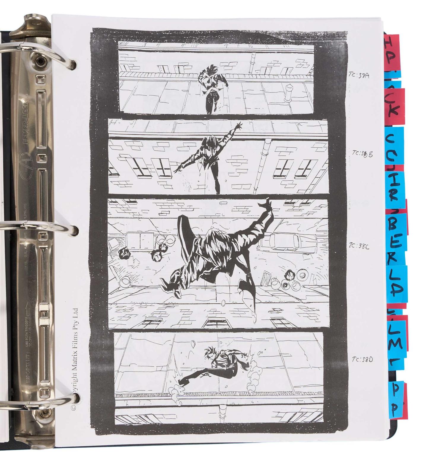 The Matrix | Storyboard Bible with Additional Color Storyboards lot