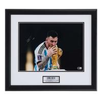 Lionel Messi | Signed 2022 Argentina World Cup Trophy Photo (Beckett)