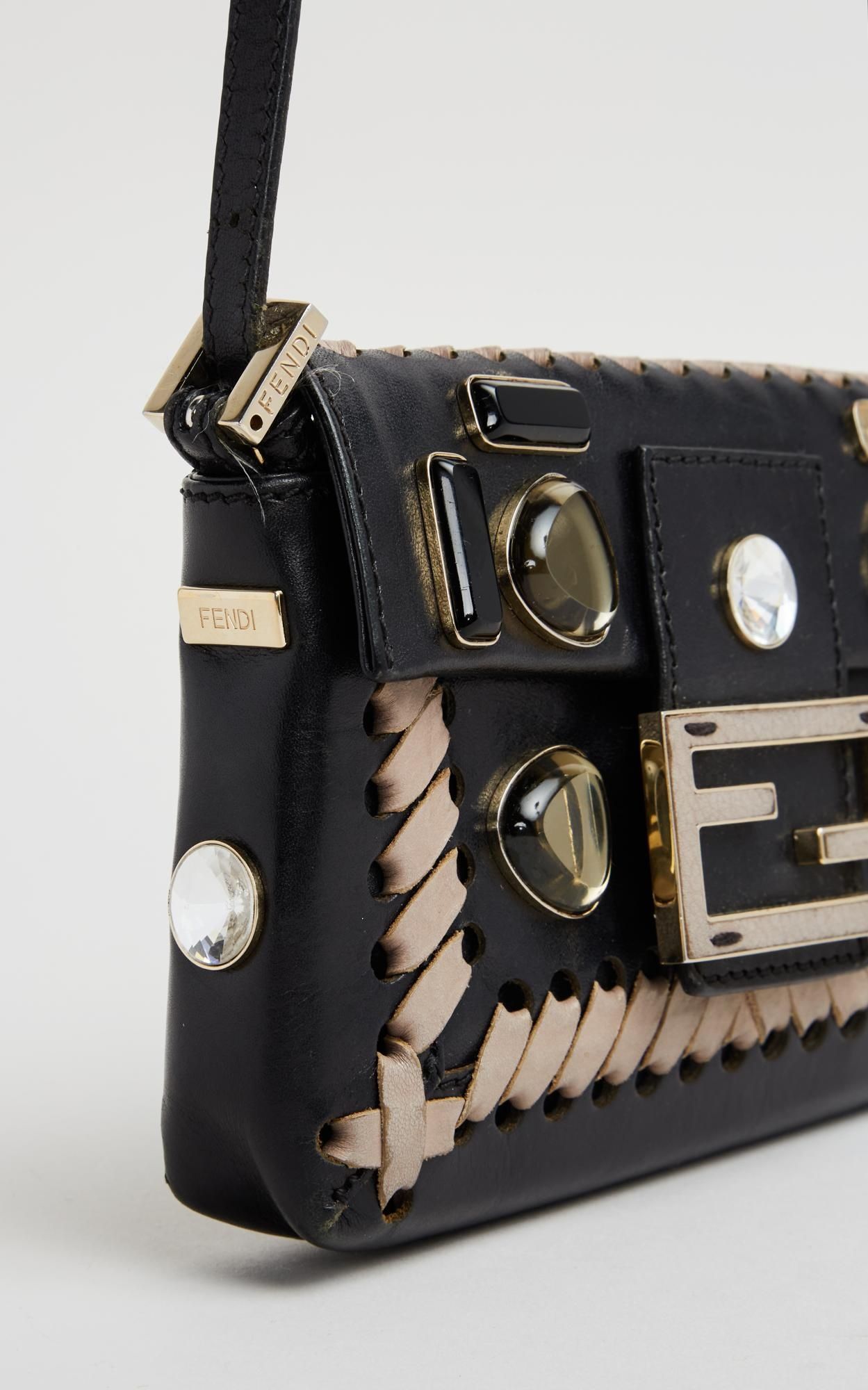 FENDI ブラックスエードパーティーバッグ FENDI フェンディ バッグ トートバッグ ハンドバッグ Origami