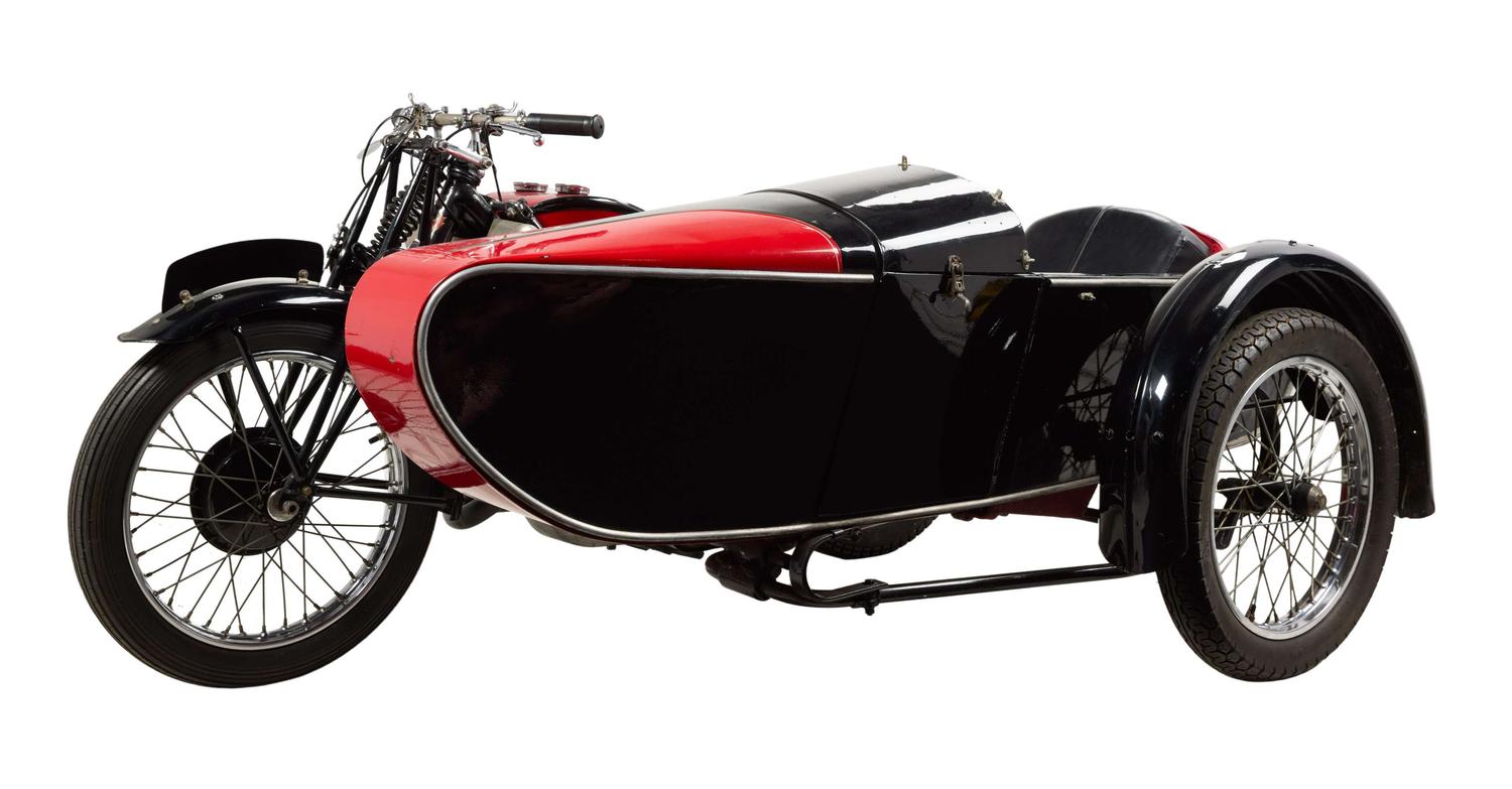 Steve McQueen | 1929 Scott Flying Squirrel Motorcycle with Sidecar (With 1984 Estate Auction COA)   lot
