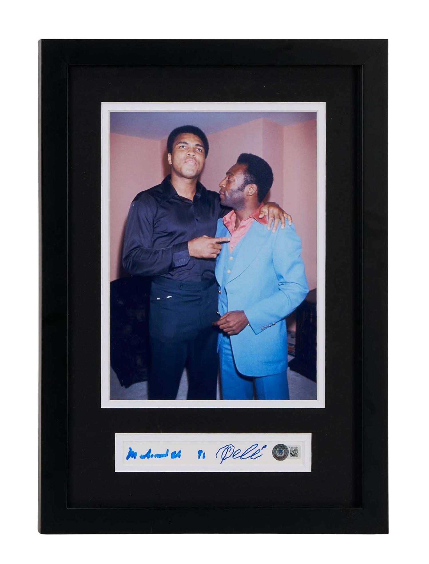 Muhammad Ali and Pele | Signed Photo Display (Beckett) lot