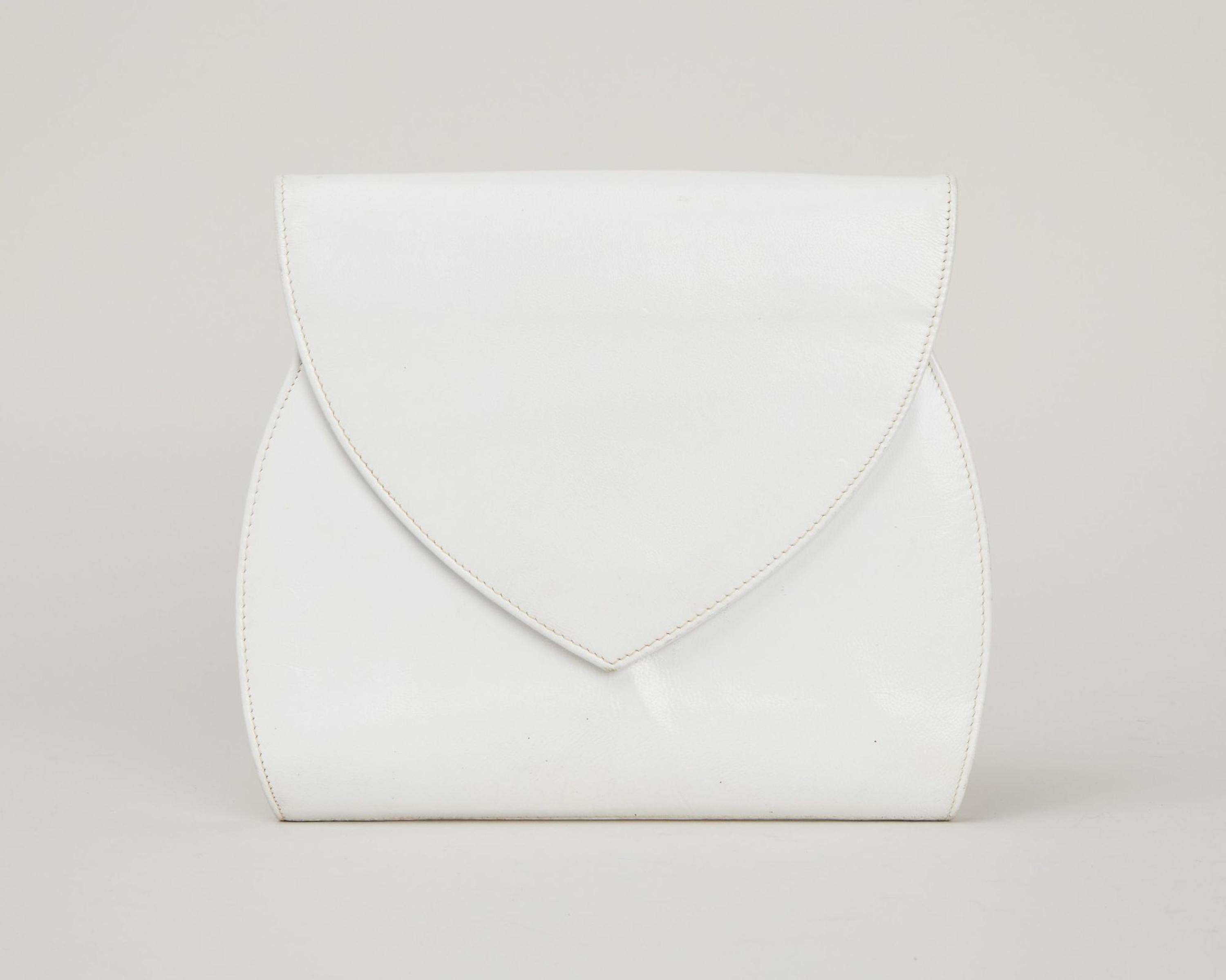 Princess Diana | Bally White Leather Convertible Clutch