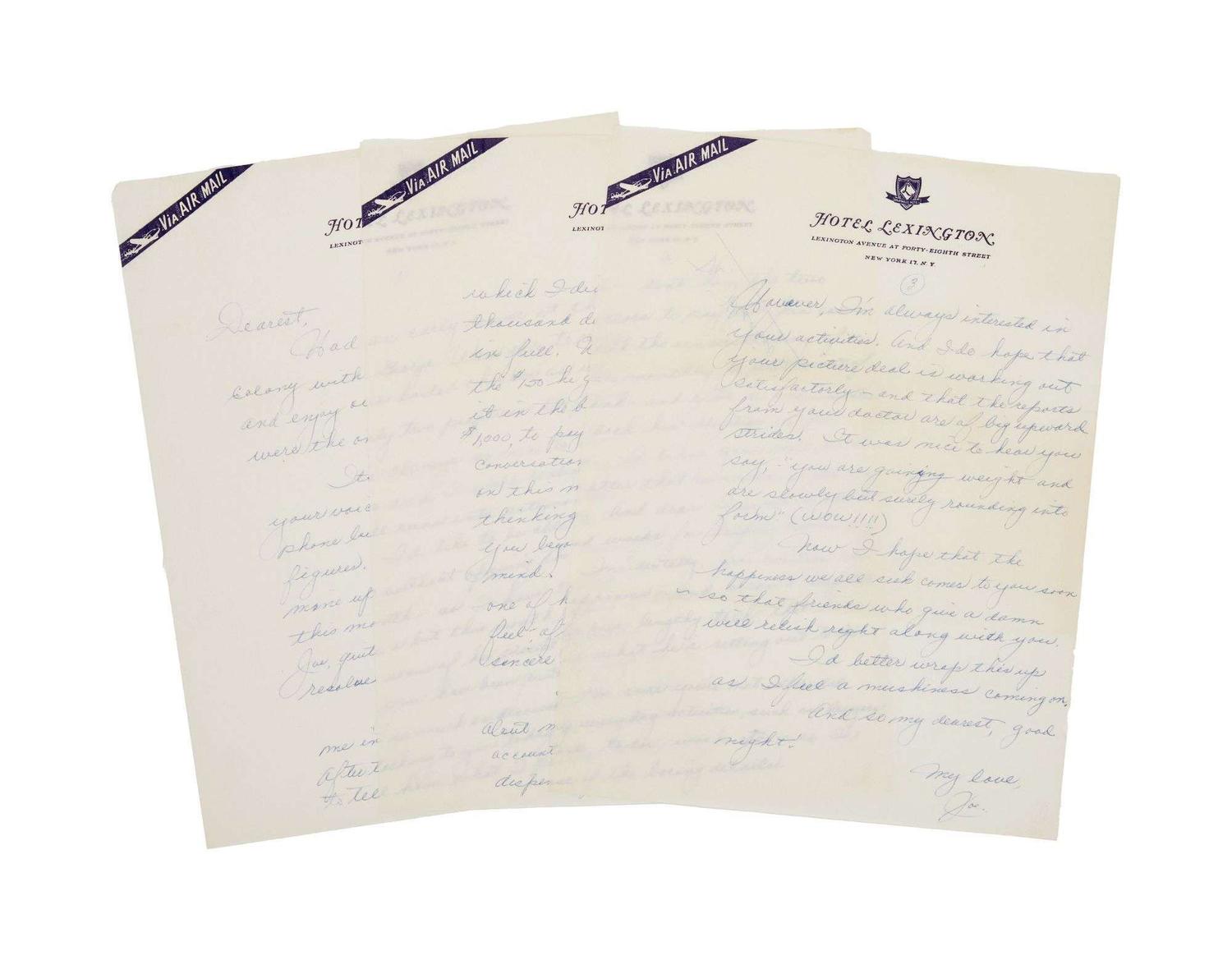 Marilyn Monroe | Circa 1962 Letter Received from Joe DiMaggio lot