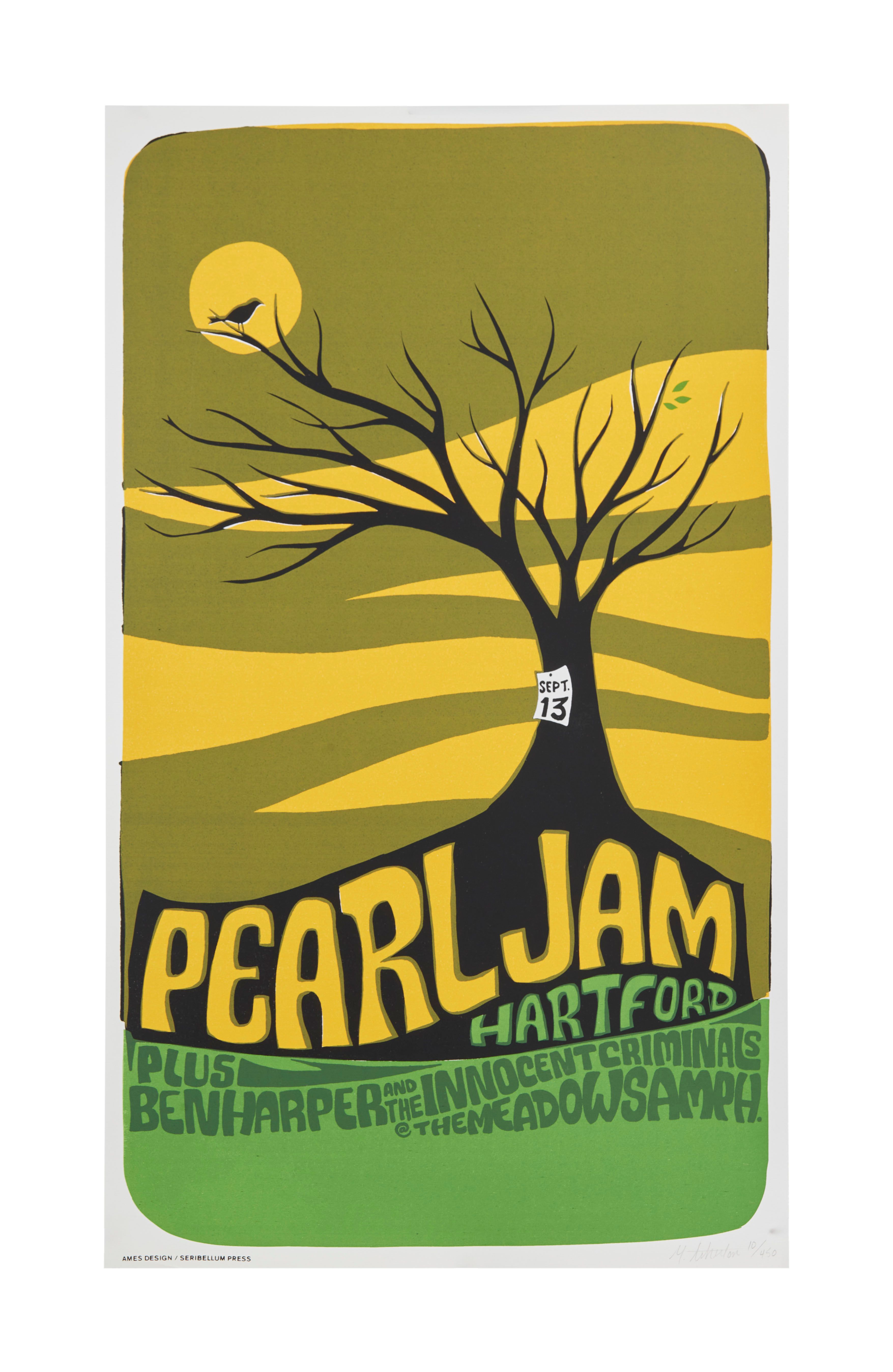 エメラルドブレイク　ポスター Pearl Jam | 1998 Artist Signed Original Ames Bros Meadows Music
