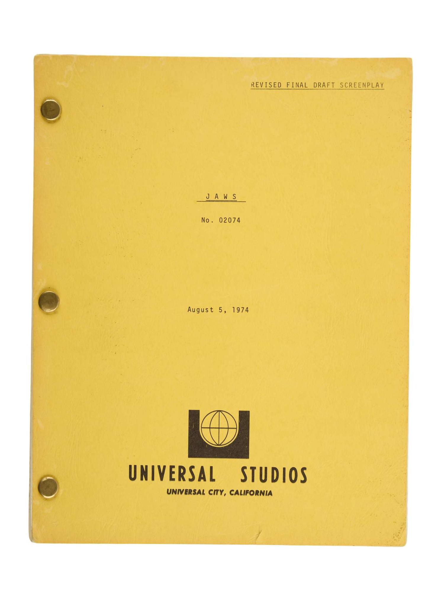 Jaws | Revised Final Draft Production Script lot