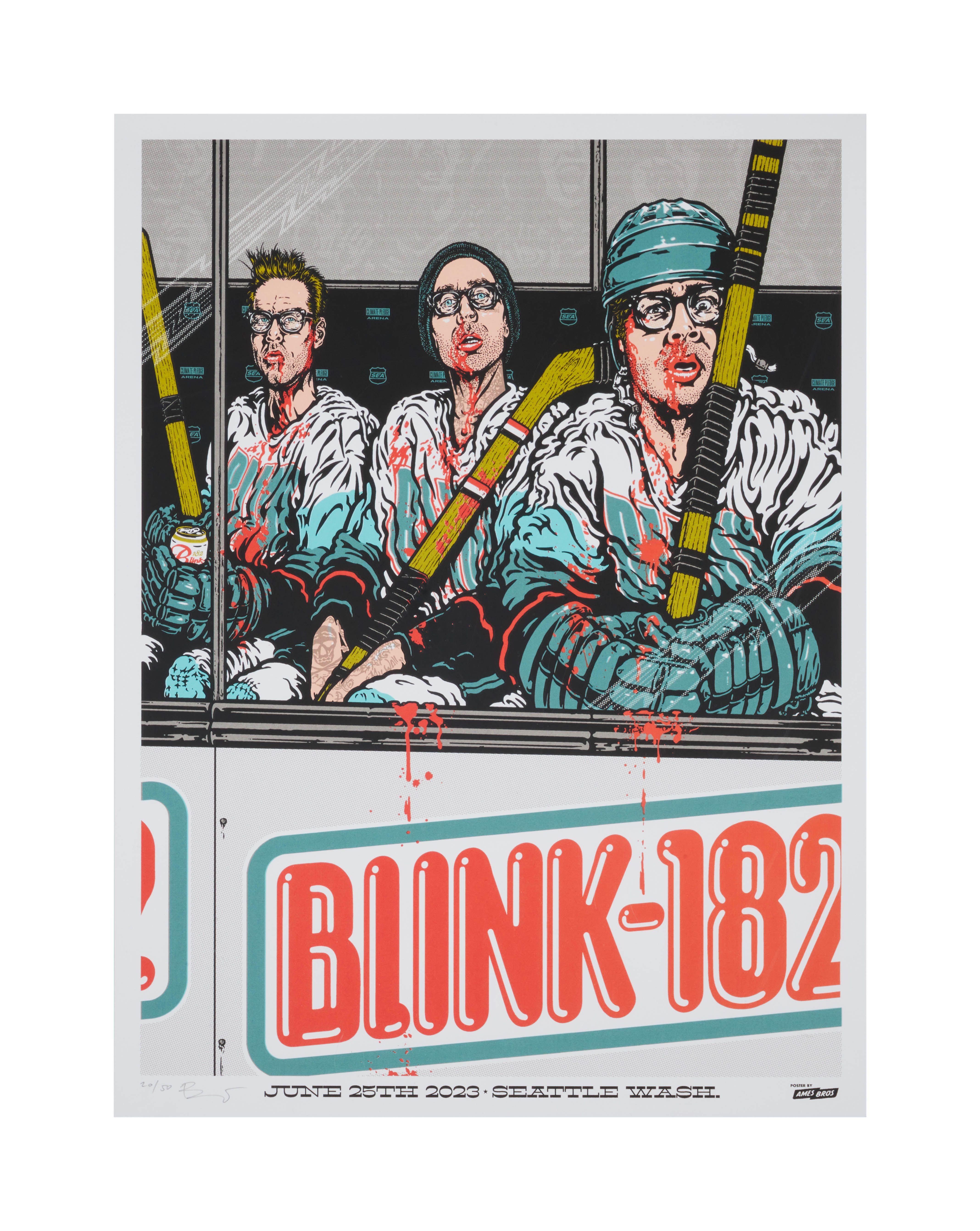 Blink 182 | 2023 Artist Signed Original Ames Bros Climate Pledge Arena ...