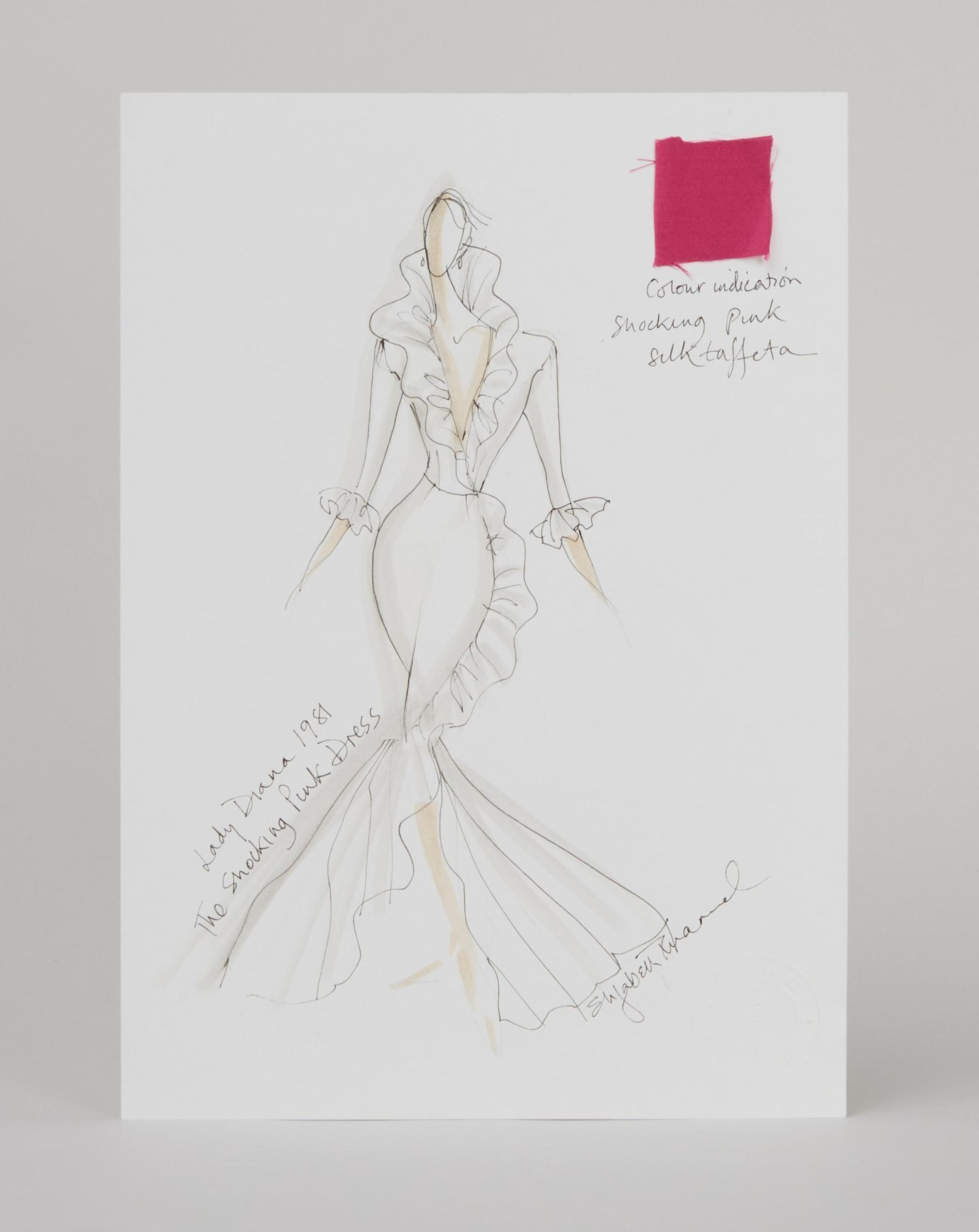 open lace back dress Dresses From The Collection Of Diana, Princess Of Wales" 1997 Christi