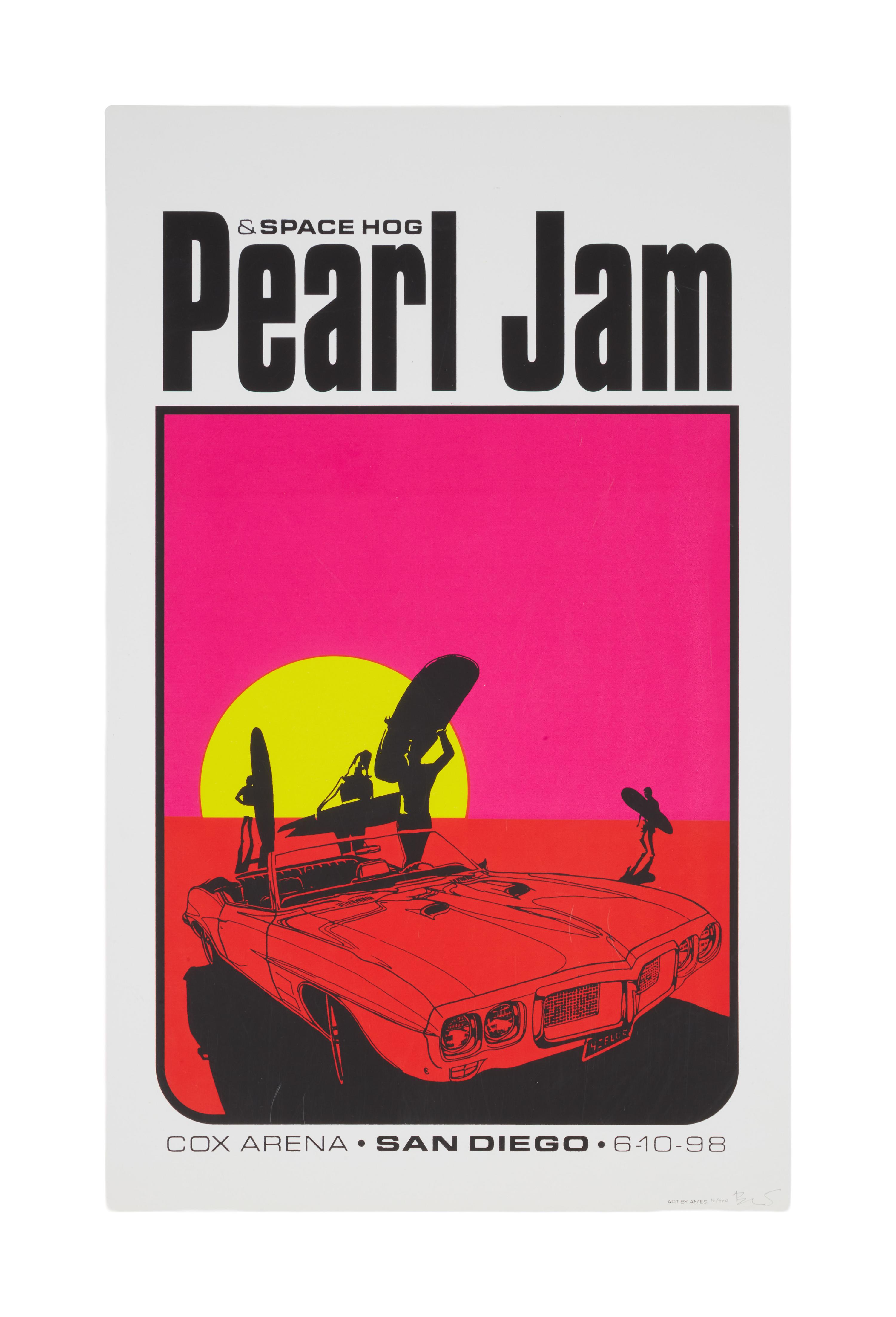 Pearl Jam | 1998 Artist Signed Original Ames Bros Cox Arena San