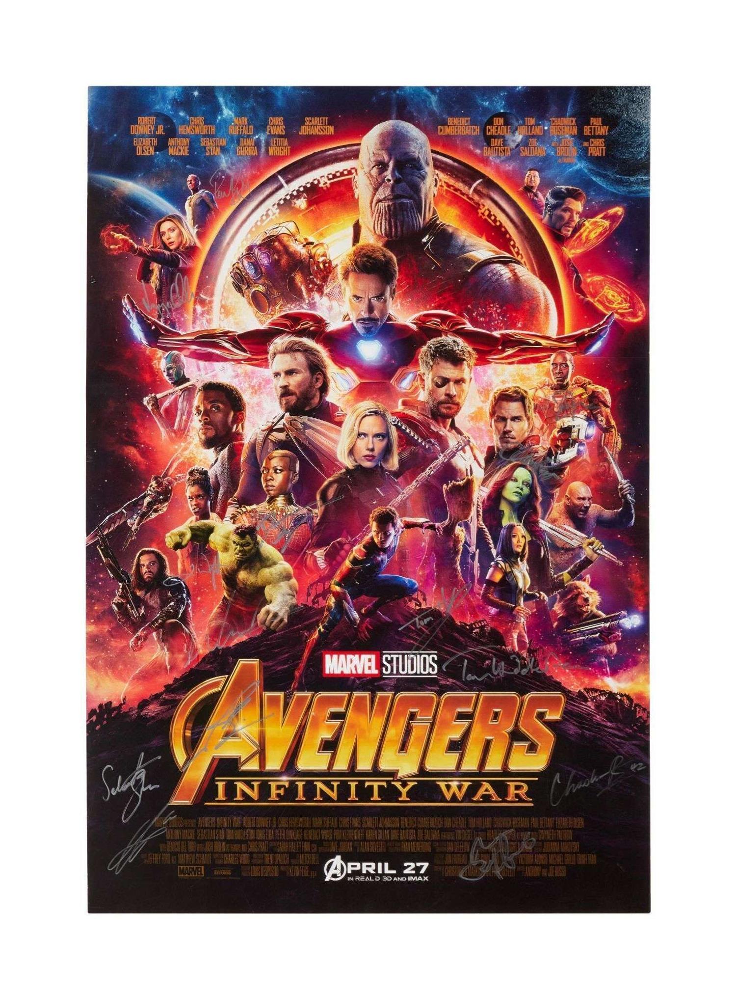 Avengers: Infinity War | Cast-Signed Poster lot