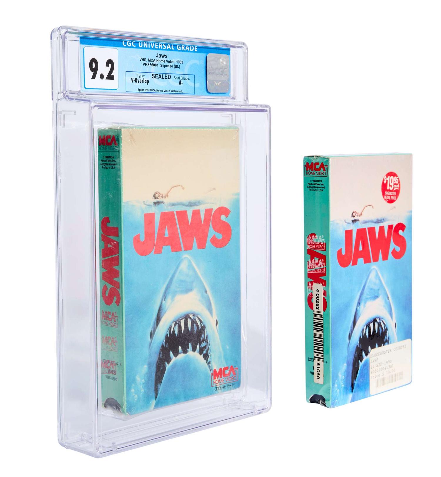 Jaws | Two Mint, Sealed 1983 VHS Tapes (One Graded) lot