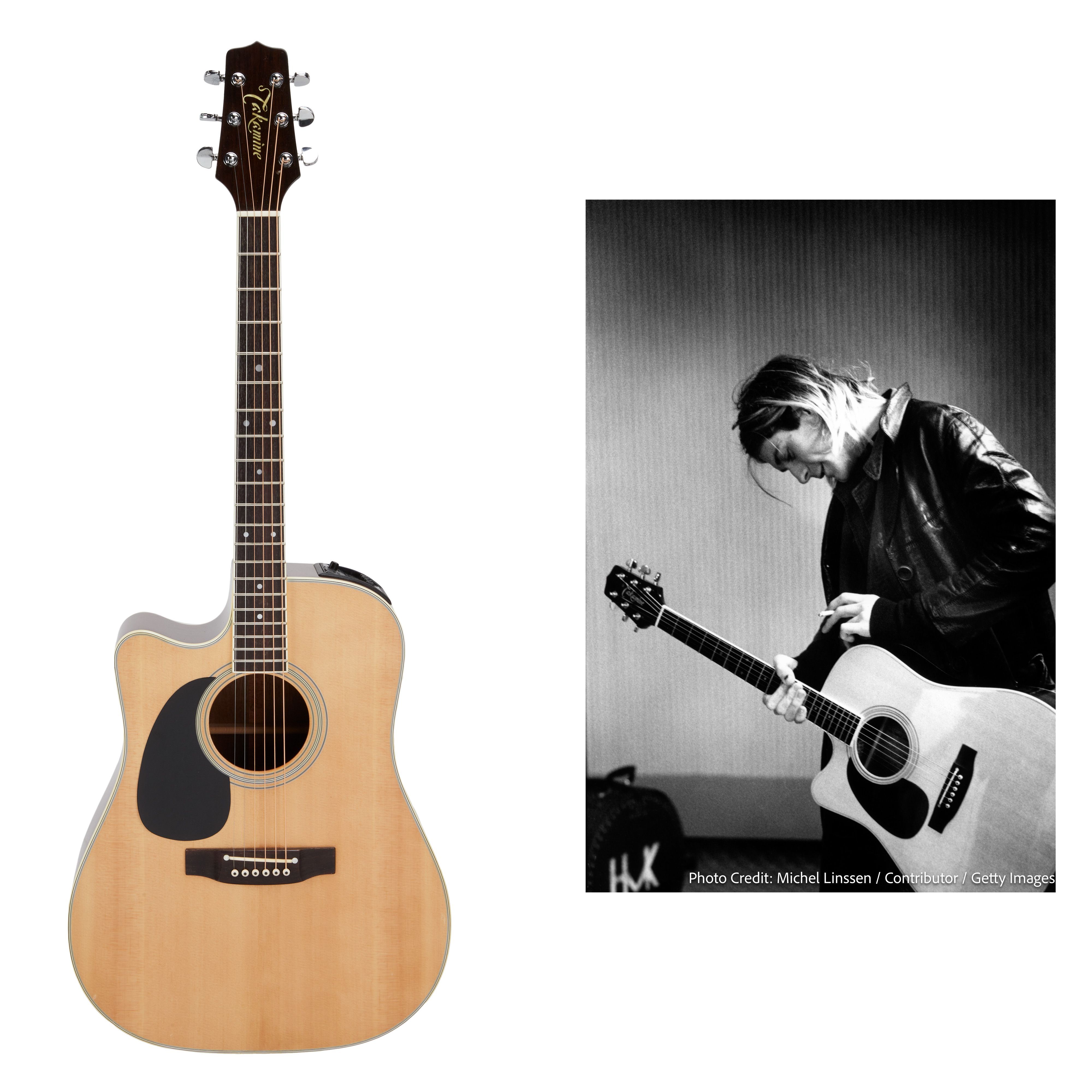 Kurt Cobain - Miniatuur Gitaar Replica - Muziekgeschenken - Handgemaakt Ornament