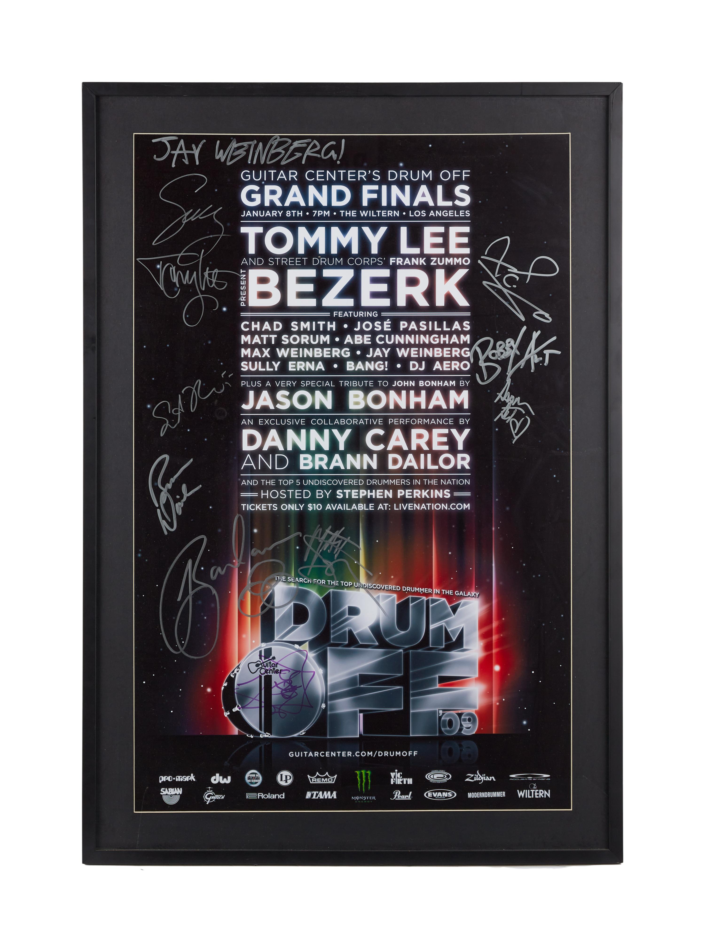 Tommy Lee | 2010 Multi-Signed Guitar Center Drum Off Poster