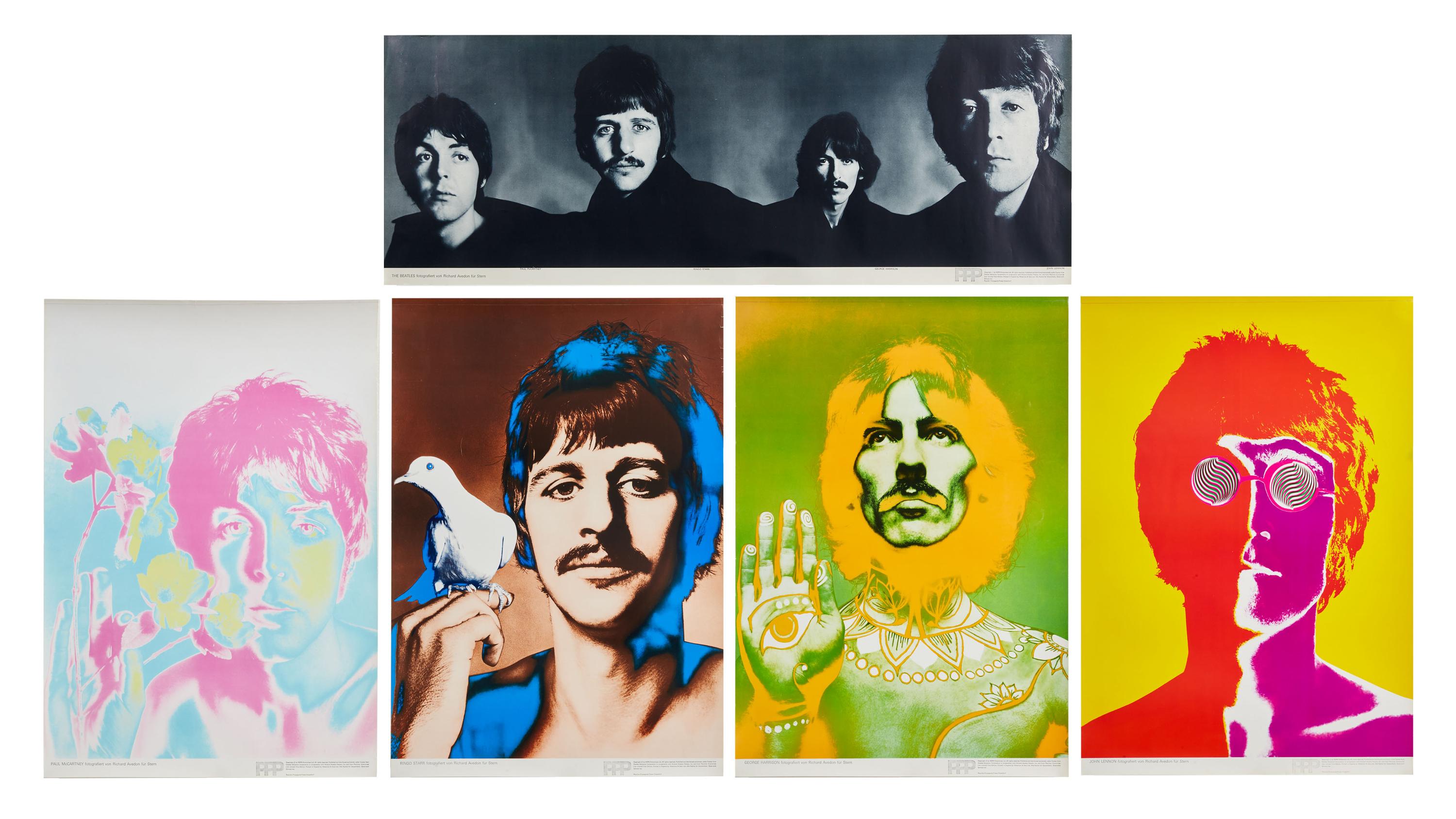 アート・デザイン・音楽 Richard Avedon Portraits The Beatles | 1967 Richard Avedon Psychedelic Portrait Posters