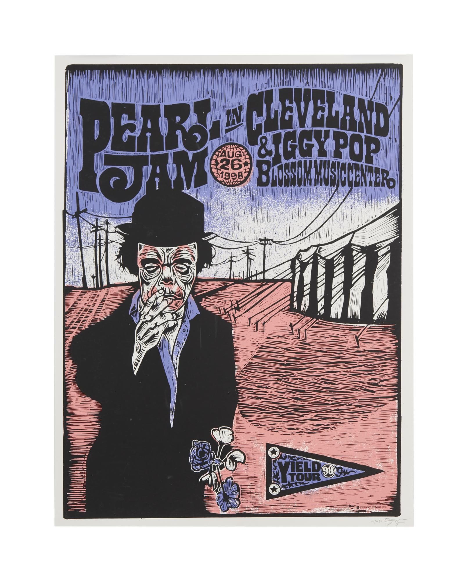 Pearl Jam | 1998 Artist Signed Ames Bros. Blossom Music Center