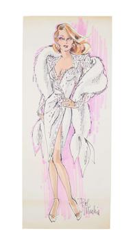 Ann-Margret | 1980s Costume Design Sketch Signed by Bob Mackie