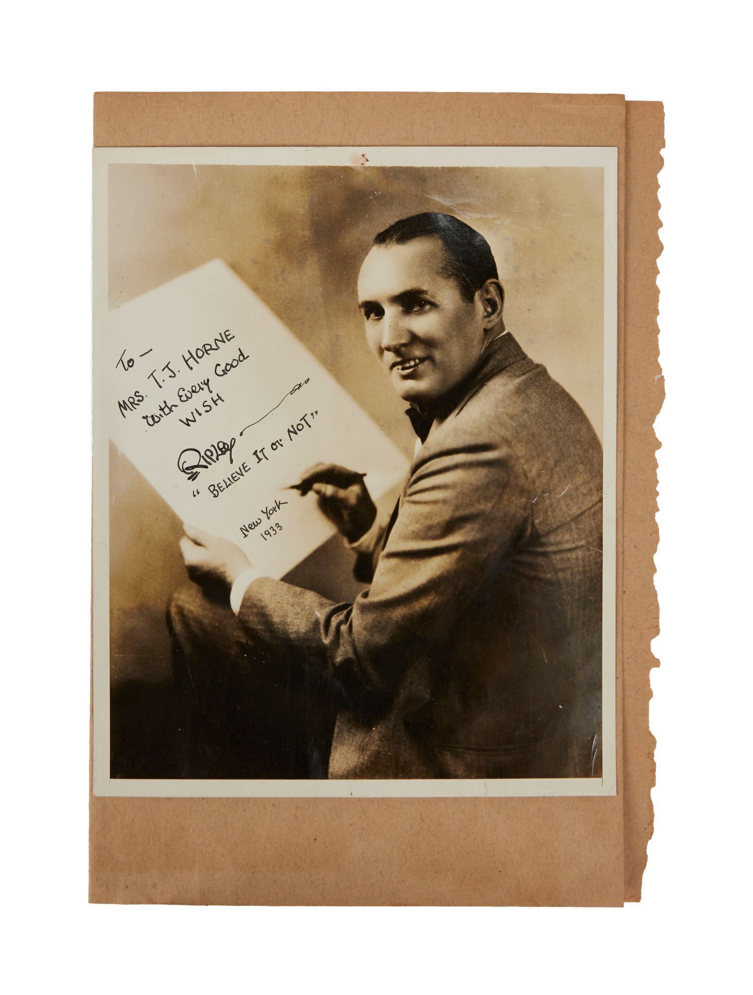 Ripley's Believe It or Not | Robert Ripley Signed 1933 Photo
