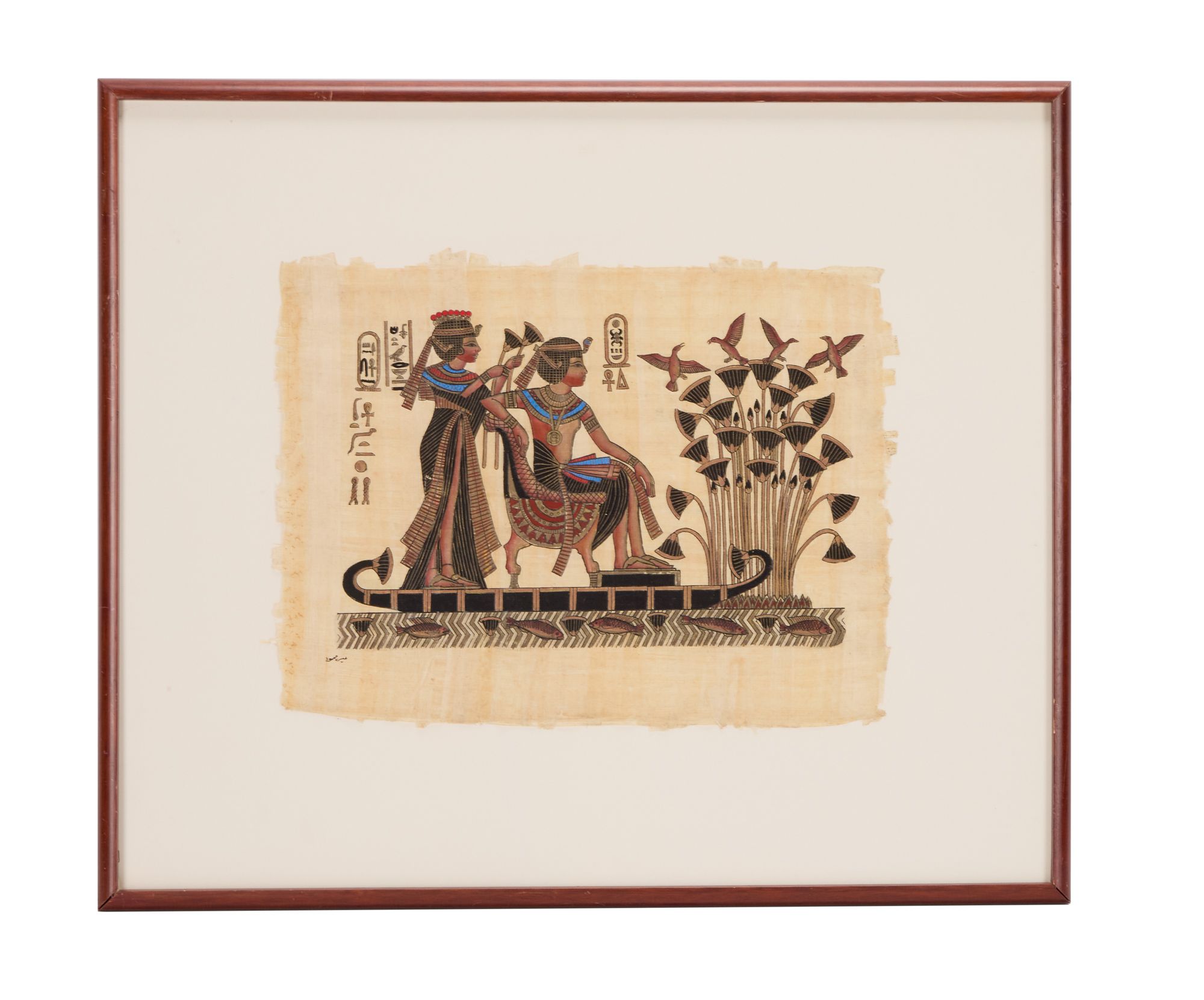 Frasier | Egyptian Framed Papyrus Drawing (Princess with Servant)