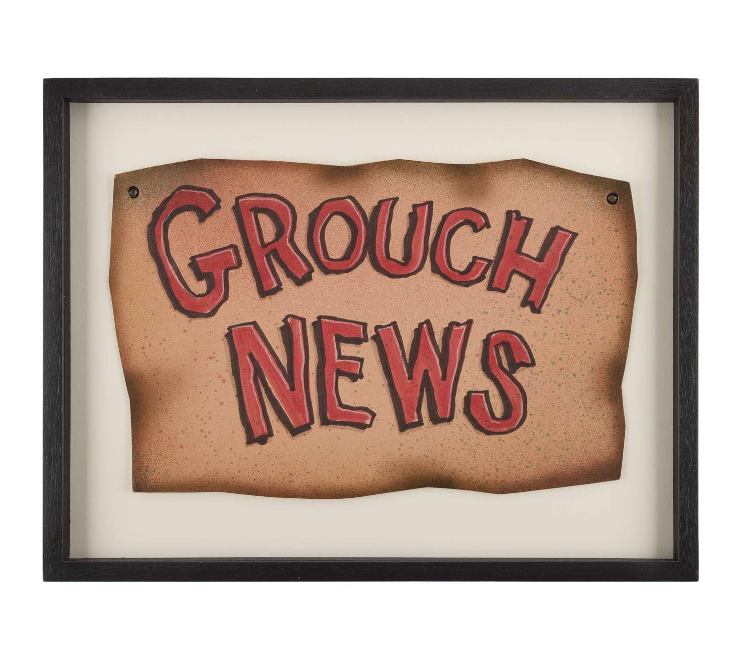 Sesame Street | Screen-Matched "Grouch News" Sign lot