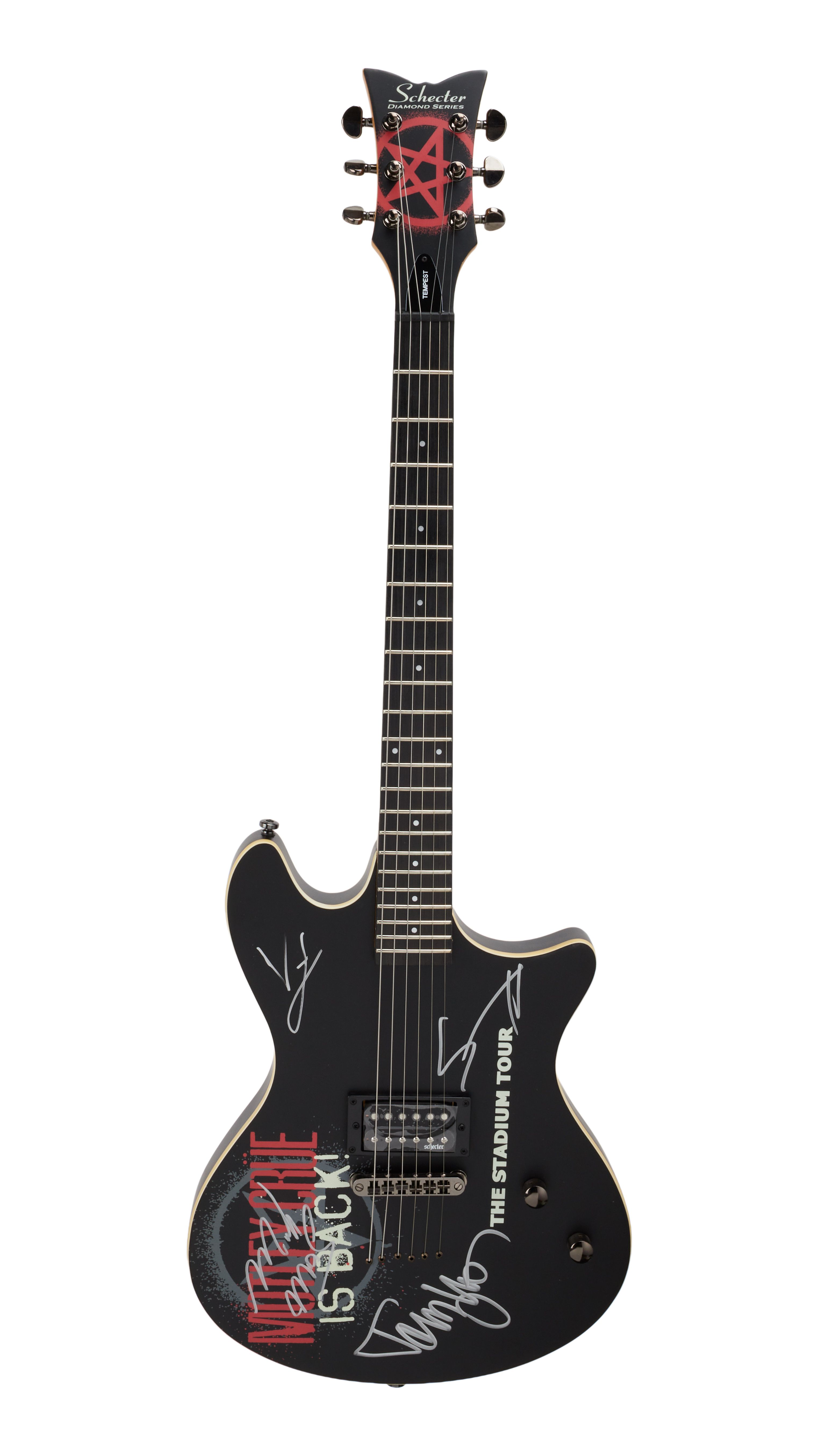 Motley Crue | Band Signed Schecter Stadium Tour Electric Guitar