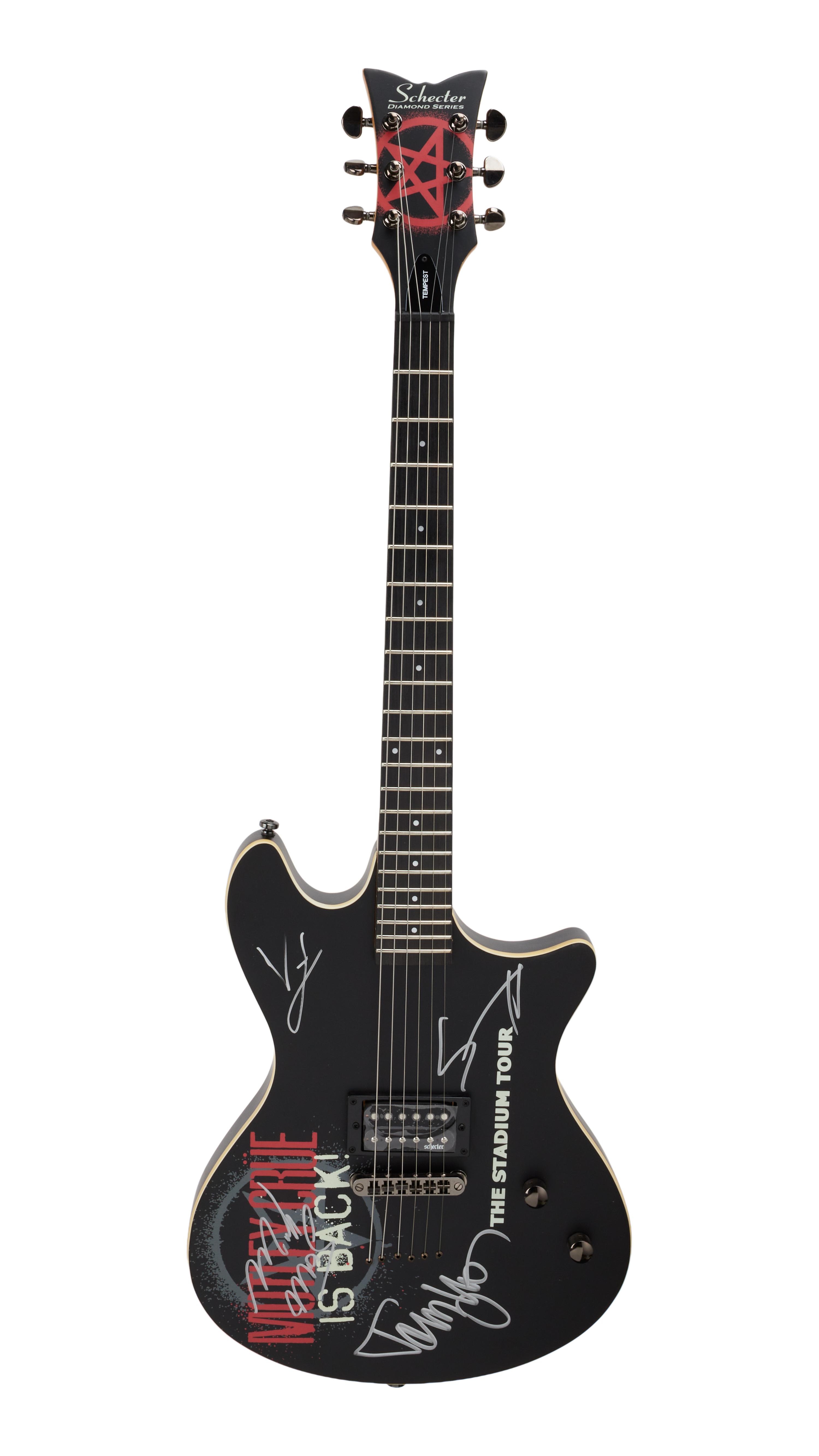 Motley Crue | Band Signed Schecter Stadium Tour Electric Guitar