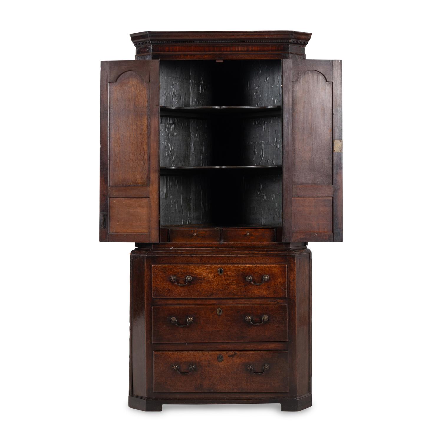 An English Oak Corner Cabinet