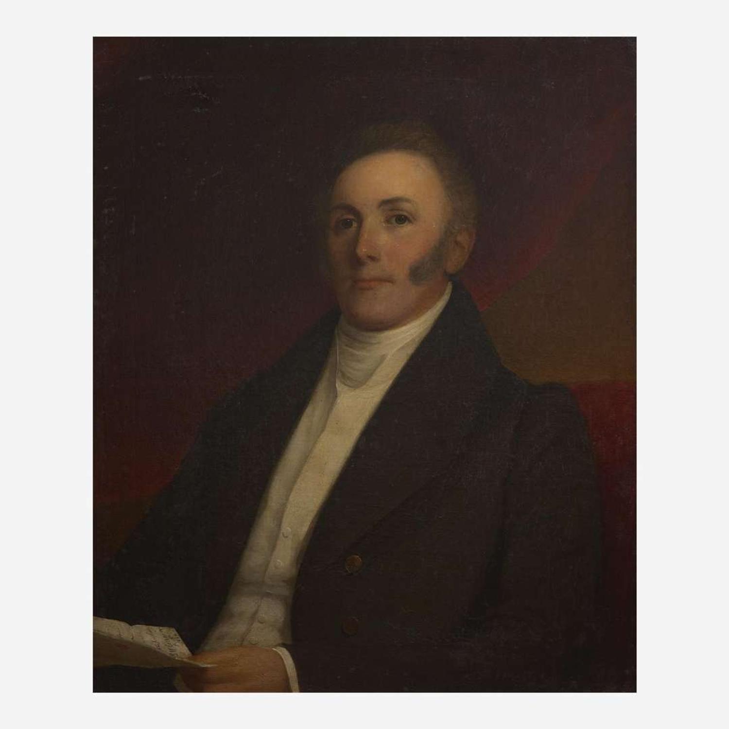 George W. Conarroe (1803-1882) A Pair of Portraits: Mr. & Mrs. Henry Richards of Philadelphia, PA, dated "1834"