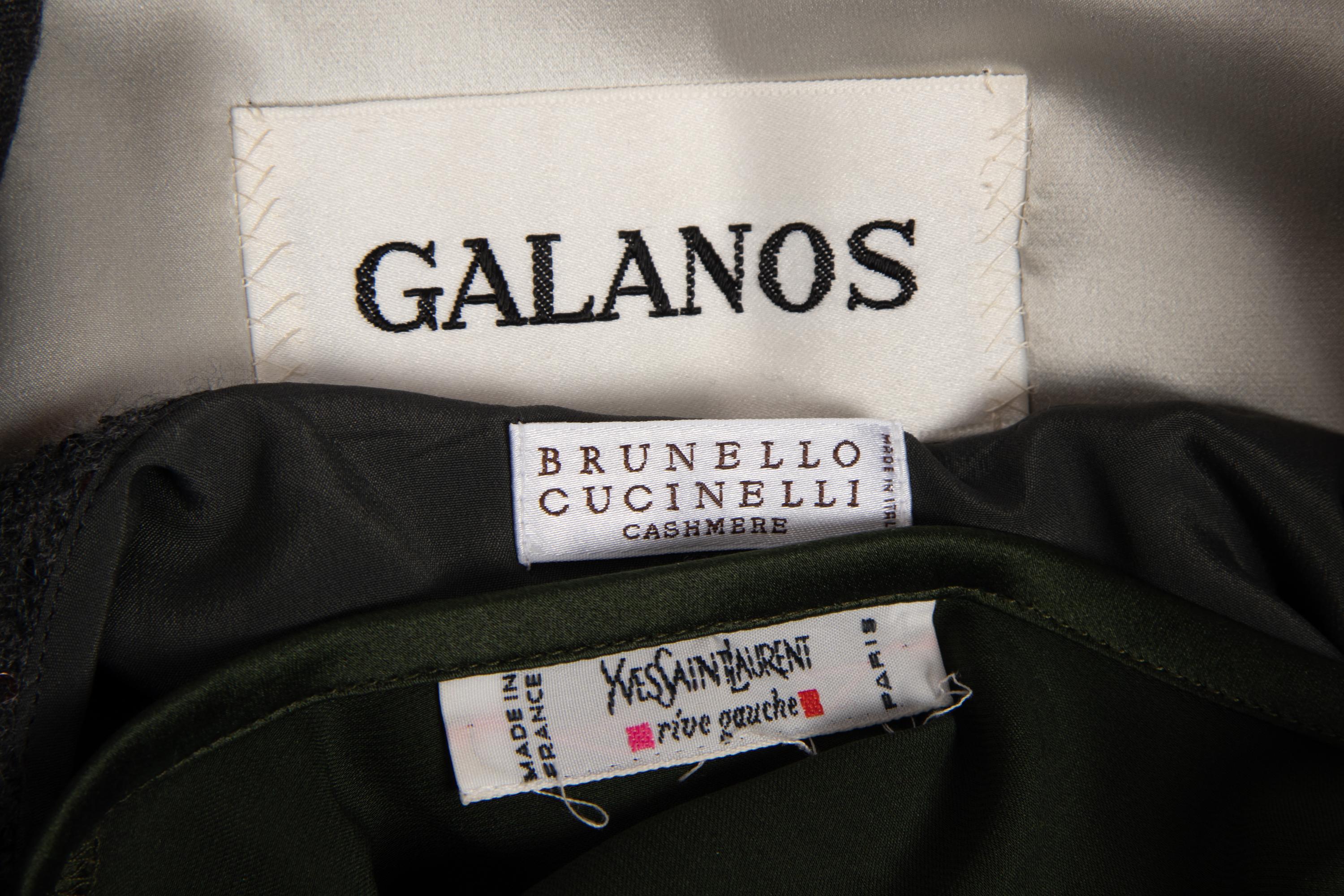 Four Designer Items, by Galanos, Valentinoo, Brunello Cucinelli, 1980-2000s