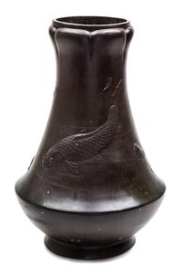 A Japanese Bronze Vase Height 17 1/2 inches. — MEIJI PERIOD