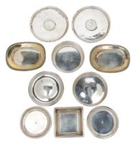 A Group of Miscellaneous English and American Silver, 19th & 20th Century, comprising of 16 ashtrays of various shapes and sizes